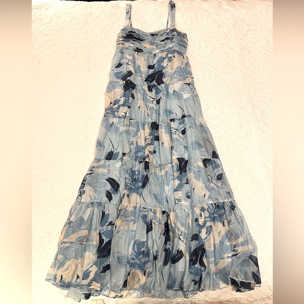 Abercrombie & Fitch Women’s Blue Floral Tiered Maxi Dress